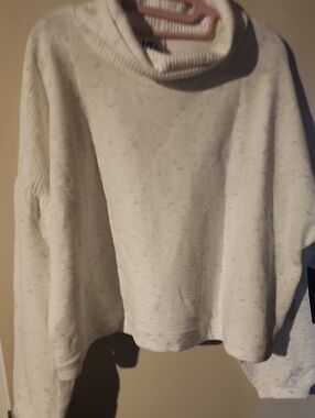 90 Degree By Reflex Cream Speckled Cowl Neck Sweater